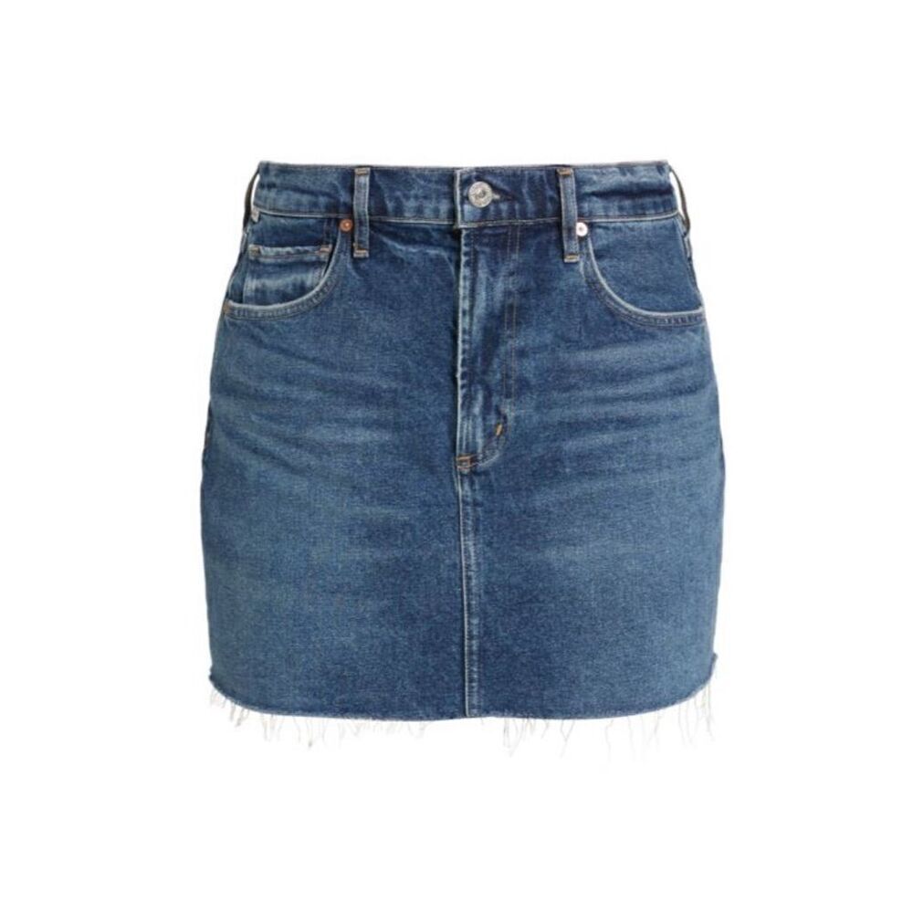 Citizens of Humanity Women's Mini Jean Skirt Plus Size 32W Blue‎ Casual